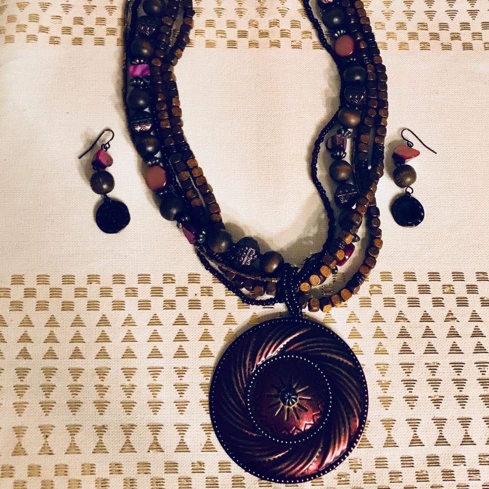 Necklace and earrings